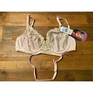 Vassarette 36D NWT nude 80's vintage backless Bra style 4255 lace multi-way